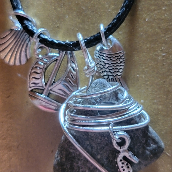 Coastal Stone Necklace With Charms - Picture 7 of 8